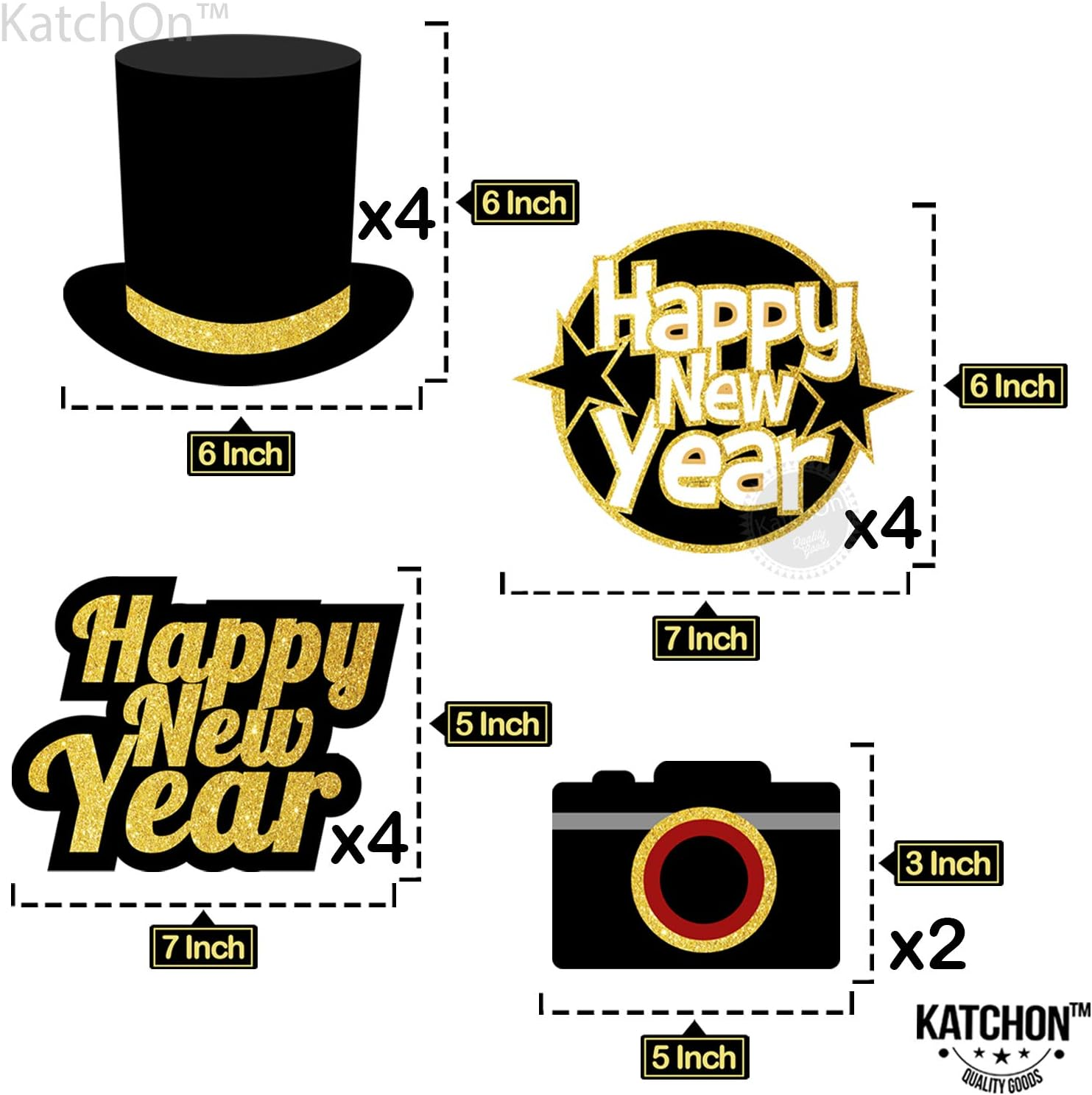 , Happy New Year Hanging Swirls - Pack of 30 | Black and Gold New Years Eve Party Supplies 2026 | Happy New Year Decorations 2026 - Image 5