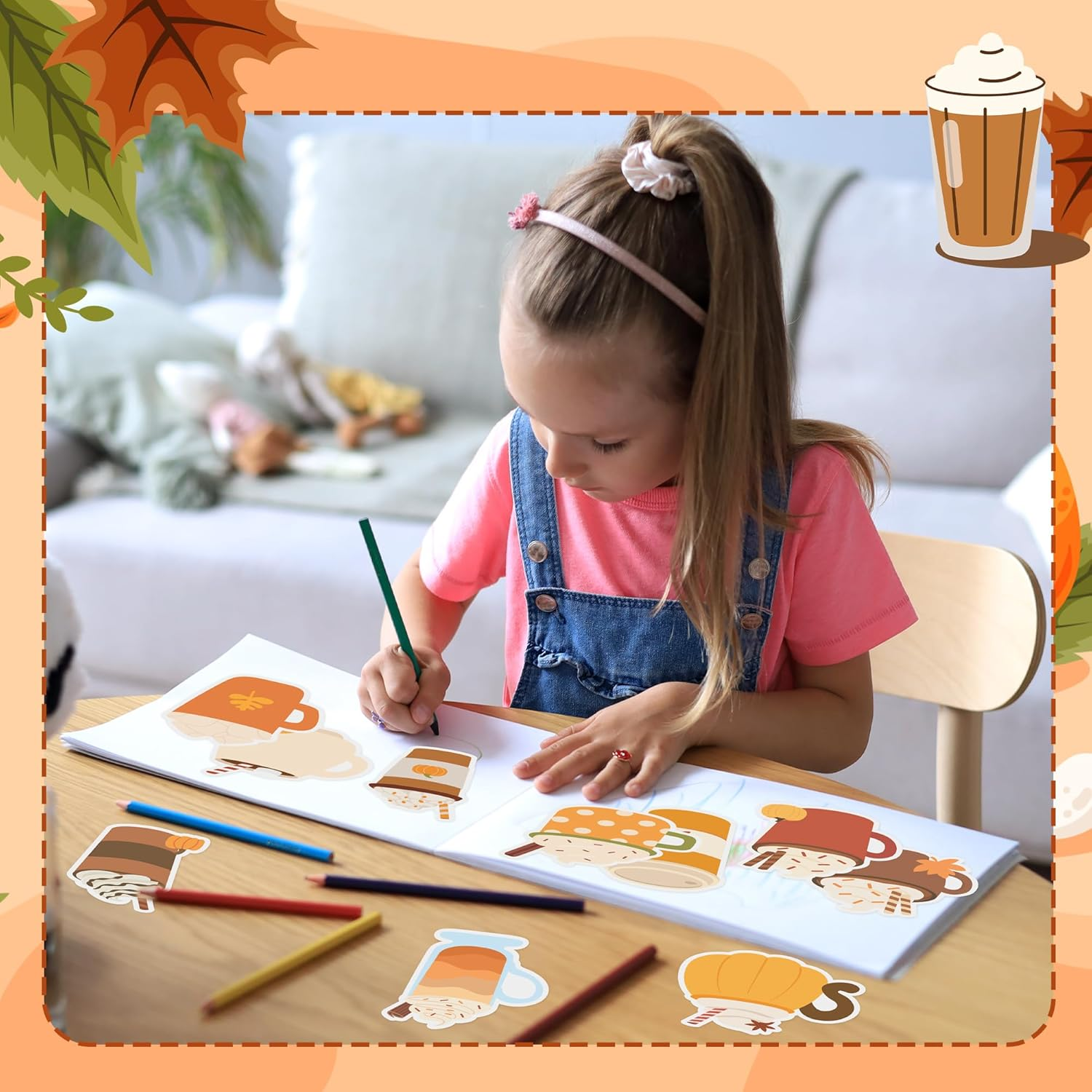 30 Pack Fall Coffee Cup Sticky Notes - Autumn Maple Leaf Pumpkin Self Sticky Writing Memo Pads for Latte Lover Office School Class Student Kids Gift Thanksgiving Party Favors Goodies Bag Filler - Image 5