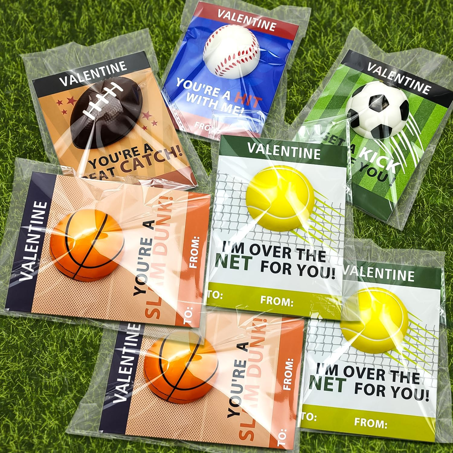Valentines Day Sports Gifts Cards for Kids Classroom,20 Pack Foam Sport Ball Toys with Class Exchange Cards for Boys Girls,Valentine Goodie Bag Stuffers School Party Favors Prizes Treats for Toddlers - Image 5
