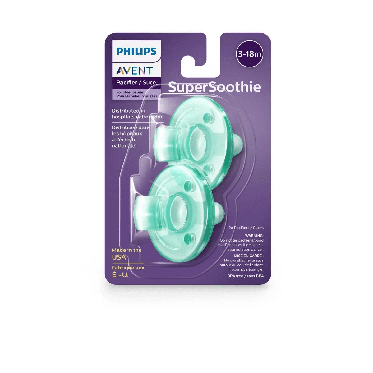 Philips Avent Soothie Pacifiers 3-18M - Green - 2Pk - Image 3