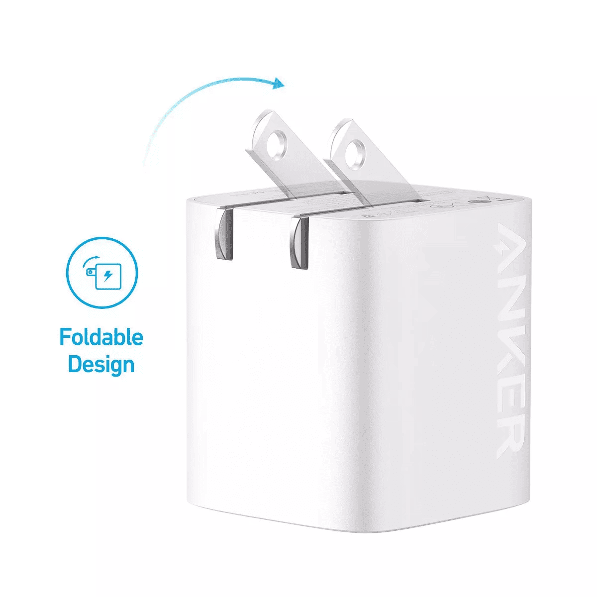 Anker 2 Port 33W Wall Charger with 6' USB-C to USB-C Cable - White: Quick Charge, 9V Output - Image 3