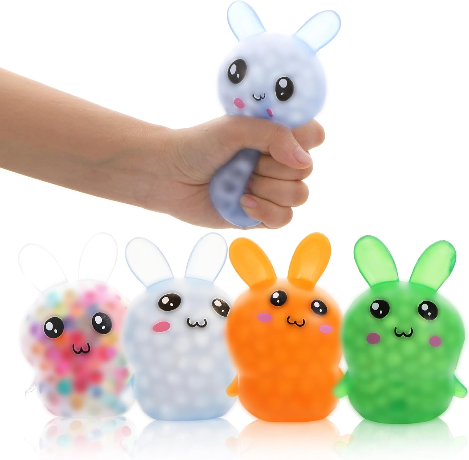 4 Pack Squishy Easter Bunny Stress Balls Toys for Adults, Stress Relief Fidget Balls to Relax, Easter Party Favor Gifts, Easter Basket Stuffers - Image 5