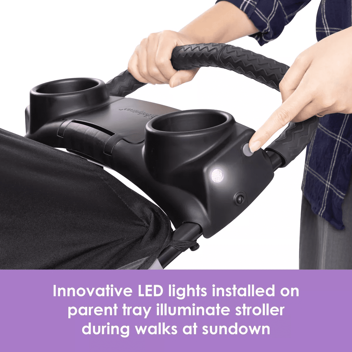 Baby Trend Expedition plus Jogger with LED Safety Light - Madrid Black - Image 4