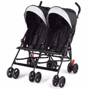 Infans Foldable Twin Baby Double Stroller Kids Ultralight Umbrella Stroller Pushchair