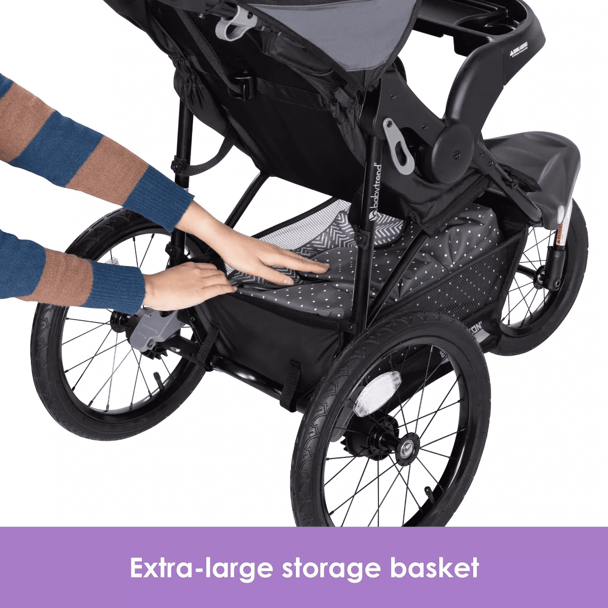 Baby Trend Expedition plus Jogger with LED Safety Light - Madrid Black - Image 9