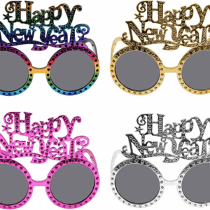 4 Pack Happy New Year Eyeglasses Fancy New Year Party Glasses Funny Sunglasses Eyewear
