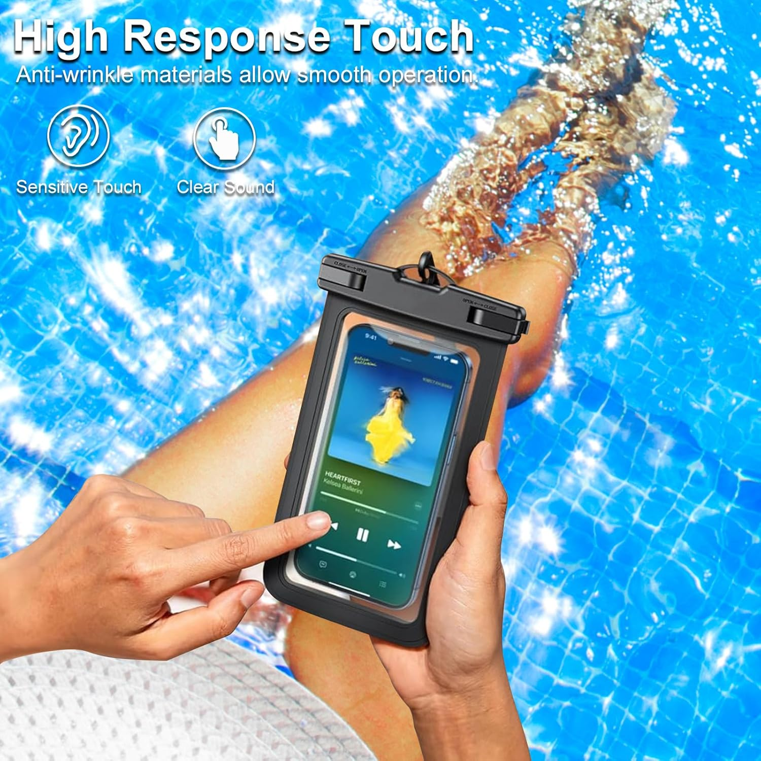 Up to 8.3" 4 Pack Multicolor Universal Waterproof Phone Pouch, Large Phone Waterproof Case Dry Bag,Protection Level: Ip68,Outdoor Sports for Apple Iphone,Samsung,And More,Black,Blue,Pink,Orange - Image 8