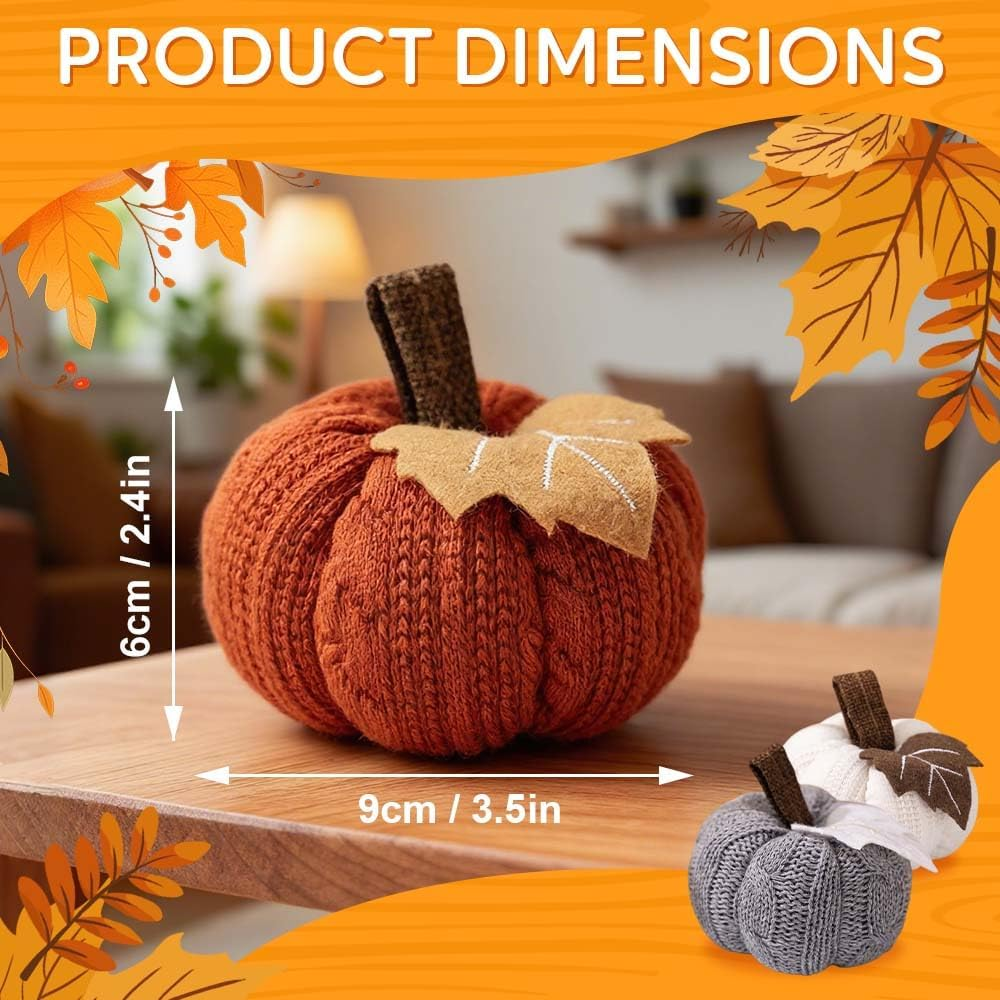 Thanksgiving Knitted Little Pumpkin Pendant, Autumn Harvest Decor, Halloween Fall Home Decoration, Cute Knit Pumpkin Gift for Kids, Festival Table Centerpiece (1, Orange) - Image 8