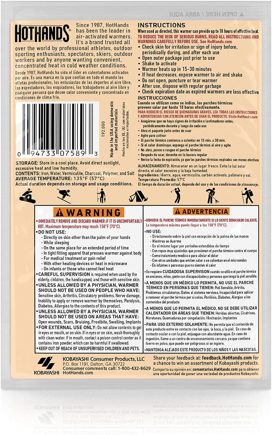 Body & Hand Super Warmers - Long Lasting Natural Odorless Air Activated Warmers - up to 18 Hours of Heat - 10 Individual Warmers - Image 4