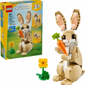 Creator 3 in 1 Cute Bunny Toy - Building Toy Set with 3 Build Options, Bunny, Seal, or Llama - Birthday Gift & Craft - Animal Figures for Kids, Girls and Boys, Ages 8+ - 31162