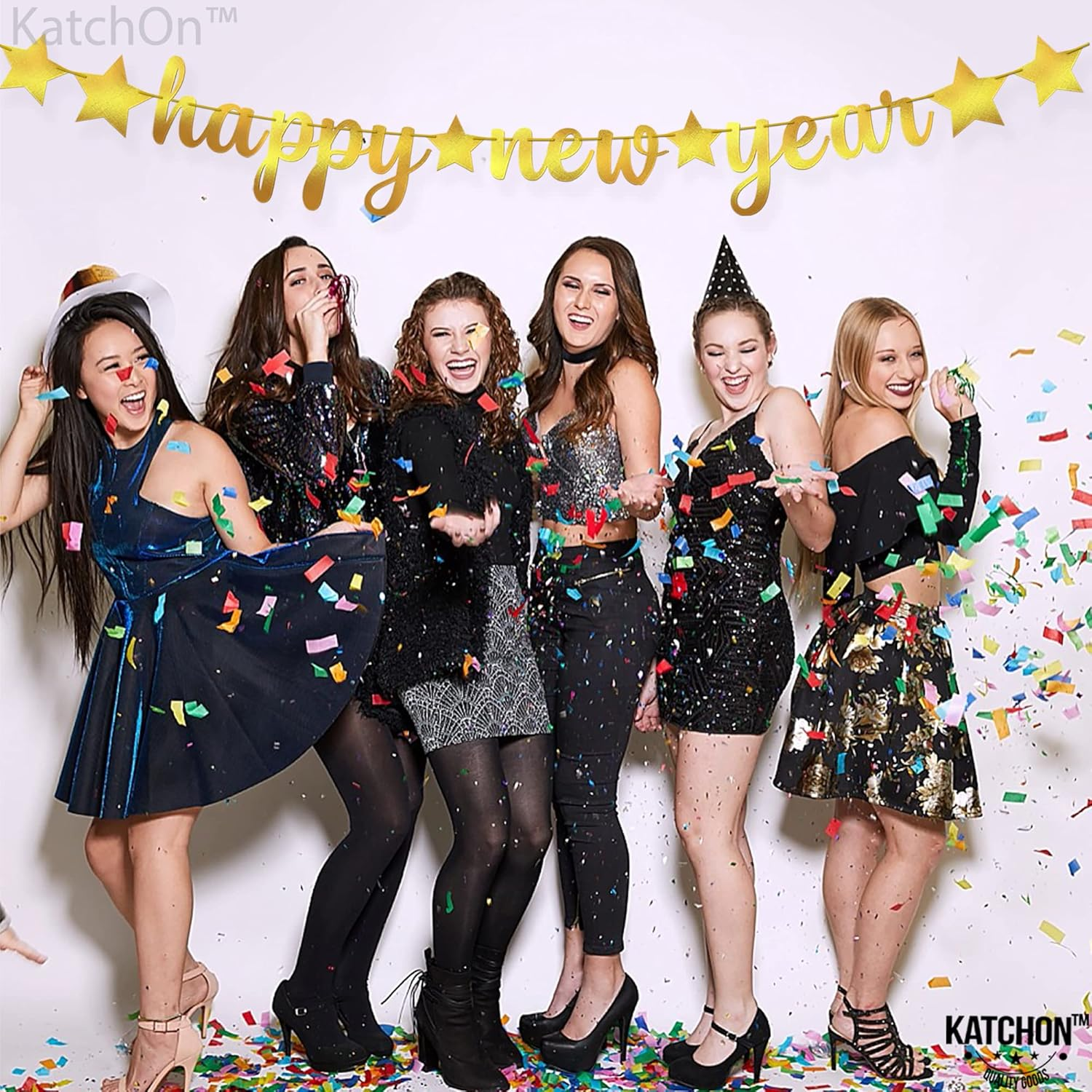 , Shiny Gold Happy New Year Banner - No DIY, 10 Feet | New Years Eve Party Supplies 2026 | New Years Eve Banner for Happy Decorations 2026, NYE Decorations 2026 - Image 6