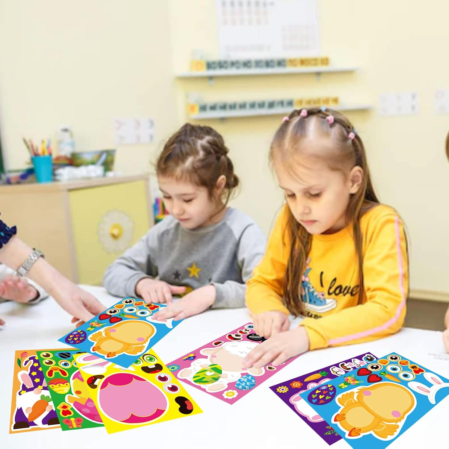 36 Sheet Easter Stickers for Kids,Easter Basket Stuffers,Make a Face Sticker with Animal Egg Themed,Make Your Own Stickers,Decorations Gift Kids Party Favor Supplies Crafts - Image 7