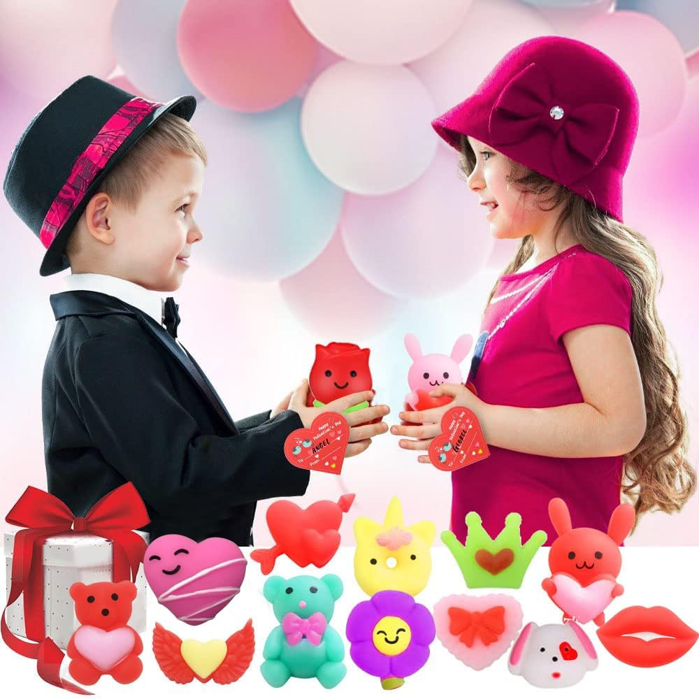 24Pcs Valentines Day Gifts for Kids Mochi Squishy Toys Filled Valentine Gift Boxs for Kids Girls Boys Valentines Day Gifts Exchange Classroom School Exchange Prize - Image 6