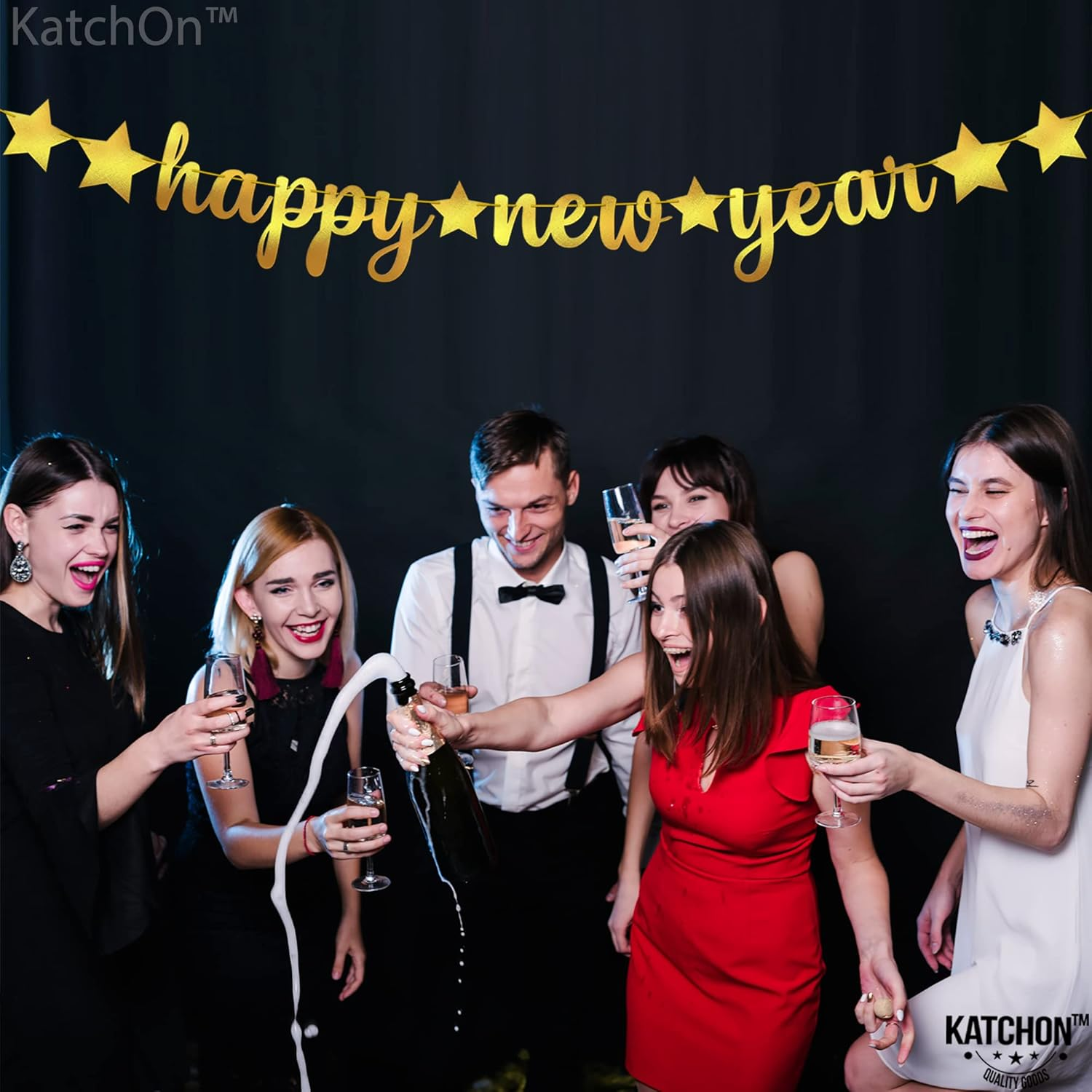 , Shiny Gold Happy New Year Banner - No DIY, 10 Feet | New Years Eve Party Supplies 2026 | New Years Eve Banner for Happy Decorations 2026, NYE Decorations 2026 - Image 9