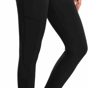 Women'S Fleece Lined Leggings Water Resistant Thermal Winter Warm Tights High Waisted with Pockets Running Gear