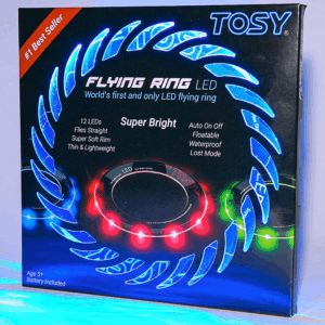 Flying Ring - 16 Million Color RGB or 12 Leds, Super Bright, Lost Mode, Auto Light Up, Camping Essentials for Kids/Teens/Boy/Girl, Safe & Soft, Waterproof, Pool/Beach Games, Lightweight Toy