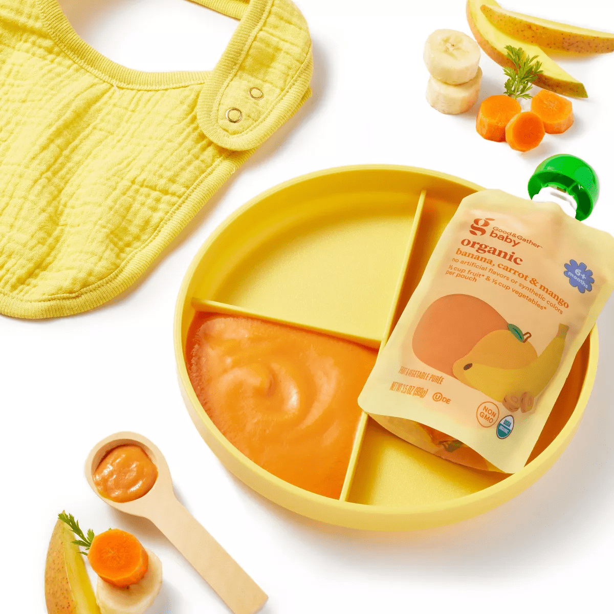 Organic Banana Carrot Mango Baby Food Pouch - 3.5Oz - Good & Gatherâ„¢ - Image 3