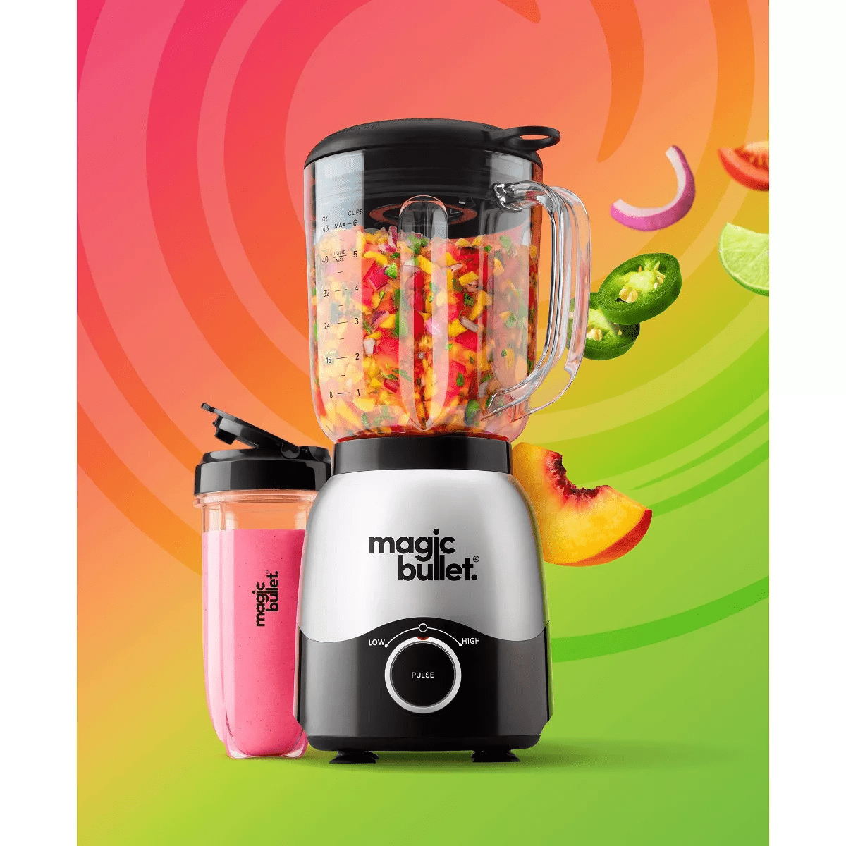 Magic Bullet 2-Speed Countertop Blender Combo Silver MBF50200 - Image 10