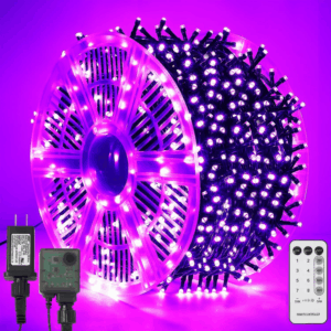 1000 LED Halloween String Lights, 328 FT Green Wire LED Decorative Fairy Lights with Remote & 8 Modes, Waterproof for Indoor Outdoor Xmas Holiday Party Garden Wedding Home Decor, Purple