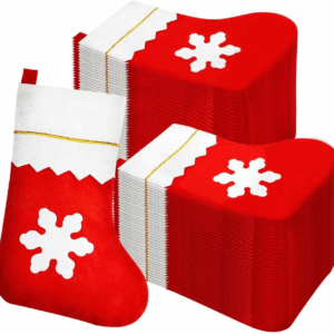 100 Pieces Red Felt Christmas Stockings Bulk 15 Inch Large Christmas Santa Stockings Hanging Xmas Stockings for Christmas Trees Holiday Home Party Decoration(Red with White Trim)