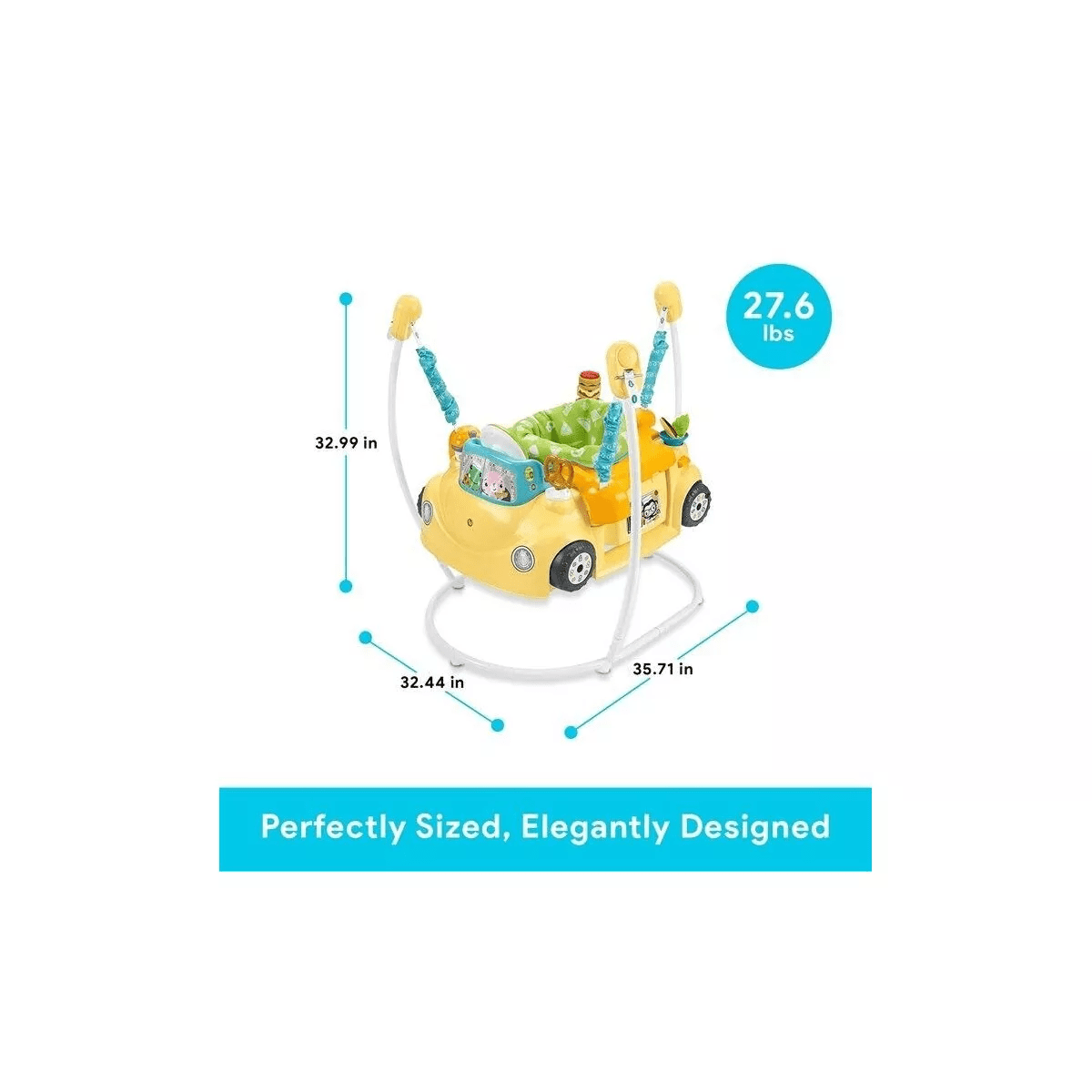 Fisher-Price Baby to Toddler Learning Toy 2-In-1 Servin’ up Fun Jumperoo Activity Center with and Shape Sorting Puzzle Play - Image 8