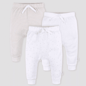 Gerber Baby 3Pk Jogger Pants - White