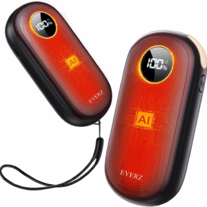Hand Warmers Rechargeable 2 Pack - Dual-Side Heating Electric Hand Warmer, 20Hrs Safe Heat, LED Display, Fast Heat, 4 Levels, Portable Lanyard, Gifts for Men, Women, Christmas, Hunting Gear, Camping