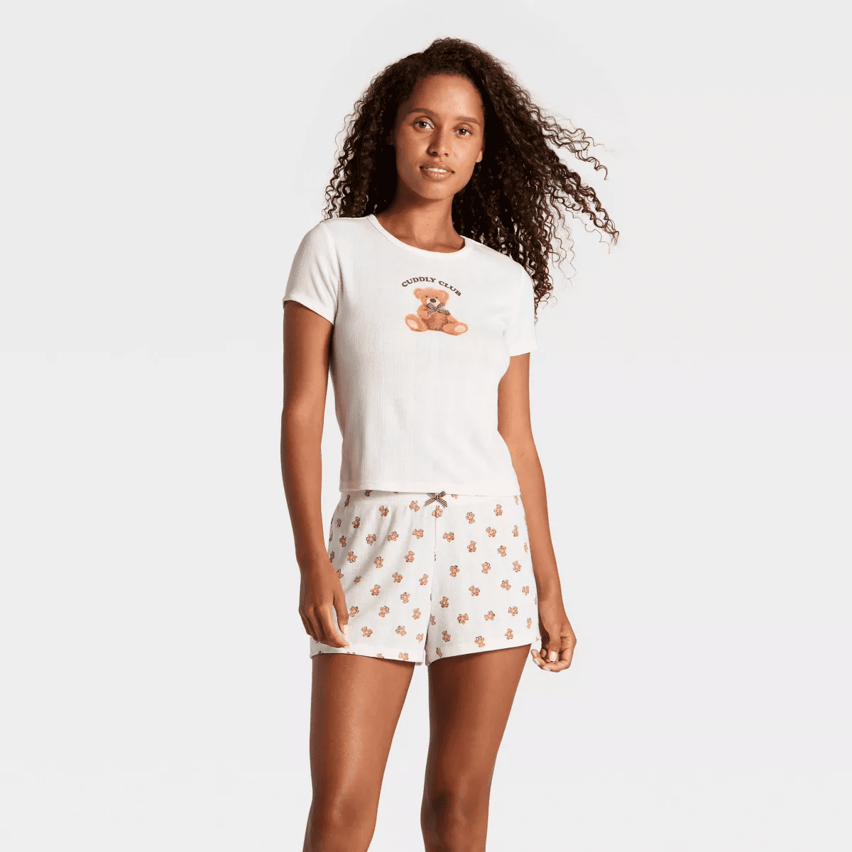Women'S Pointelle Short Sleeve Top and Shorts Pajama Set - Wild Fable - Image 5