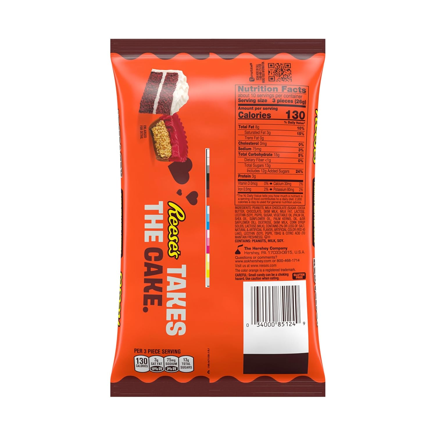 Miniatures Red Velvet Flavored Milk Chocolate Peanut Butter Cups, Valentine'S Candy Bag, 9.3 Oz - Image 2