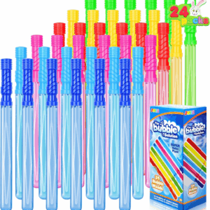24 Pack 14.6’’ Big Bubble Wands Bulk (2 Dozen) for Summer Toy, Outdoor/Indoor Activity Use, Easter, Bubbles Party Favors Supplies for Kids