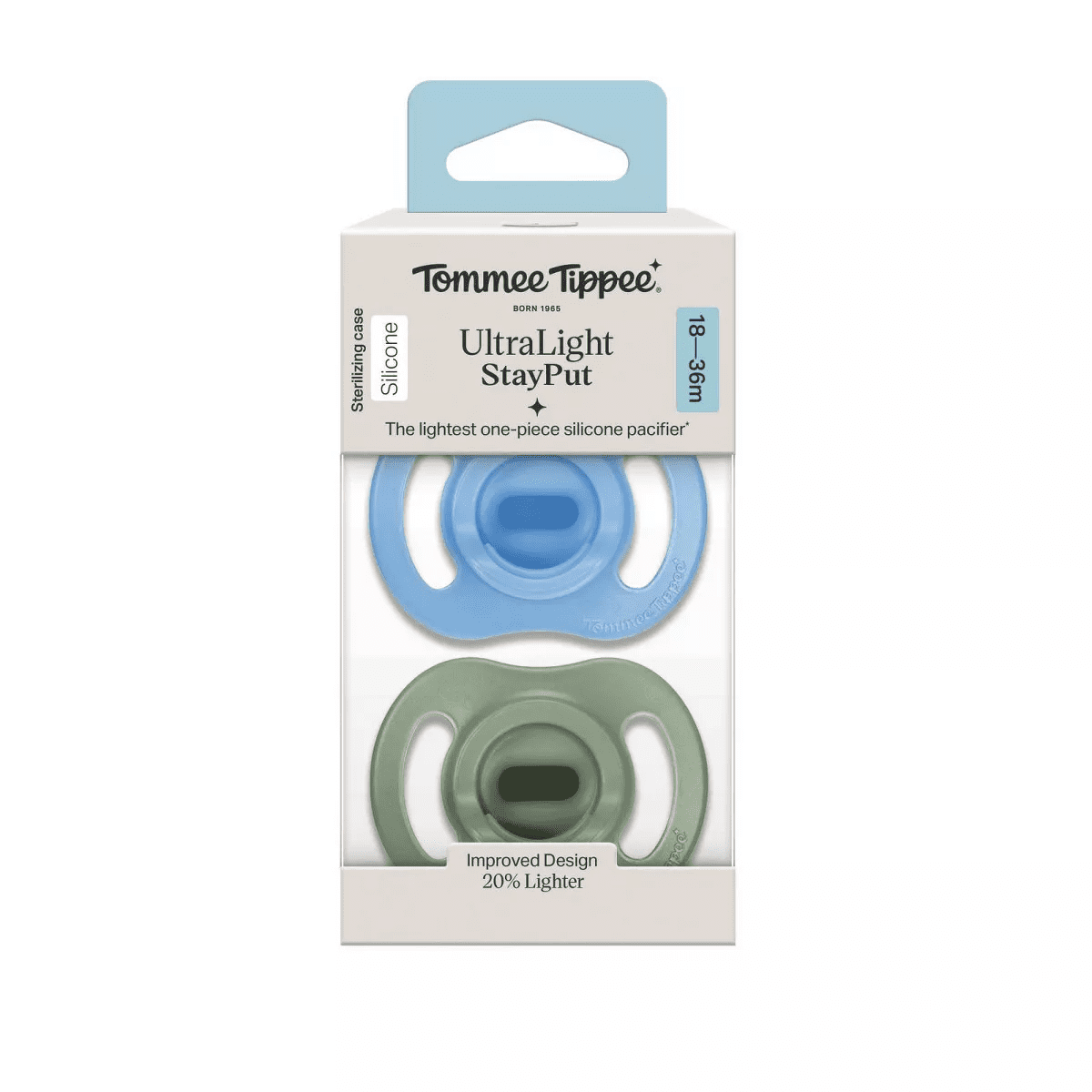 Tommee Tippee Ultralight Stay Put Silicone Pacifier 18-36M - Blue & Green - 2Pk - Image 8
