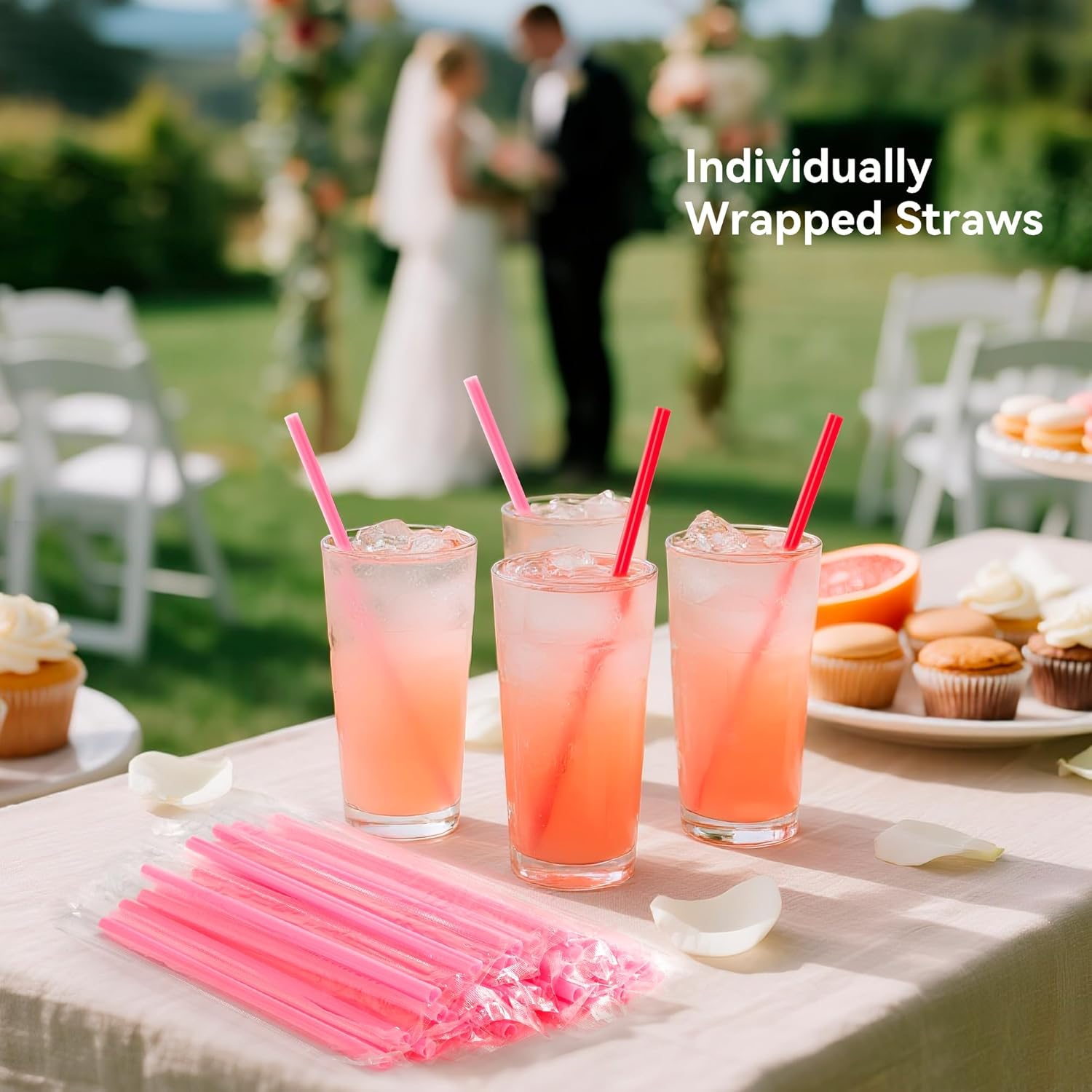 50 Pcs Red Heart Shaped Disposable Straws- Plastic Drinking Cute Straw for Valentines Day Cocktail Birthday Party Bridal Shower Wedding Supplies, Individually Wrapped (Red) - Image 4