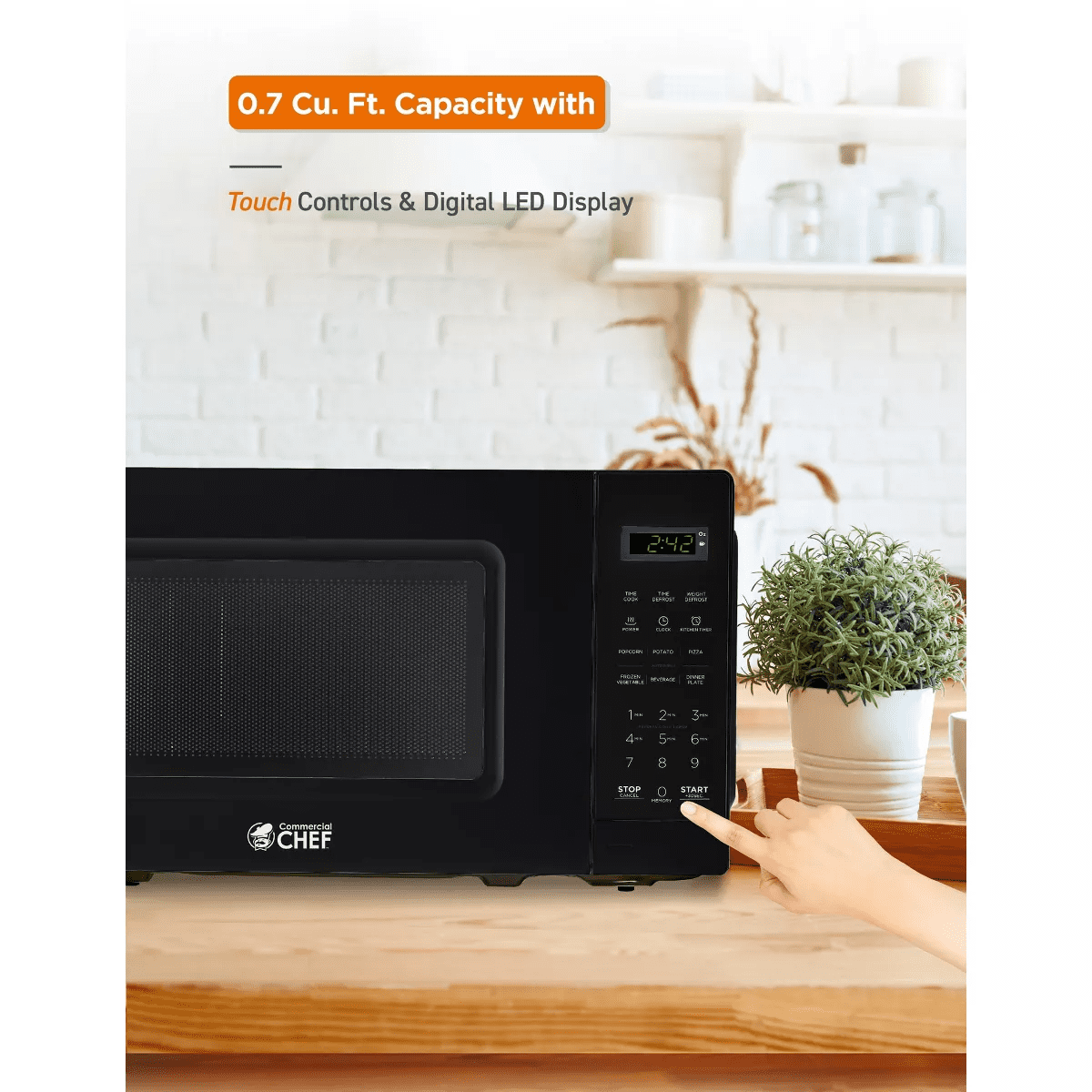 COMMERCIAL CHEF Countertop Microwave Oven 0.7 Cu. Ft. 700W - Image 8