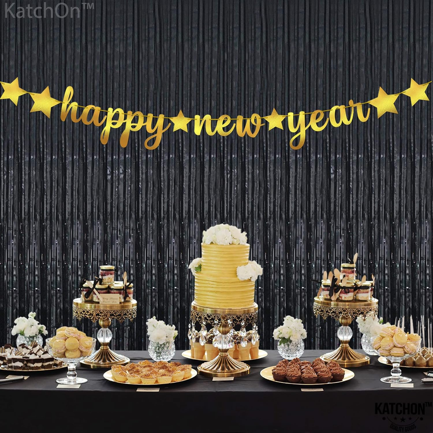 , Shiny Gold Happy New Year Banner - No DIY, 10 Feet | New Years Eve Party Supplies 2026 | New Years Eve Banner for Happy Decorations 2026, NYE Decorations 2026 - Image 8
