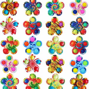 20 Pcs Fidget Spinners Pop Toys for Party Favors, Sensory Fidget Toys Bulk for Classroom Prizes, Easter Christmas Valentine Gifts for Kids Easter Basket Stuffers