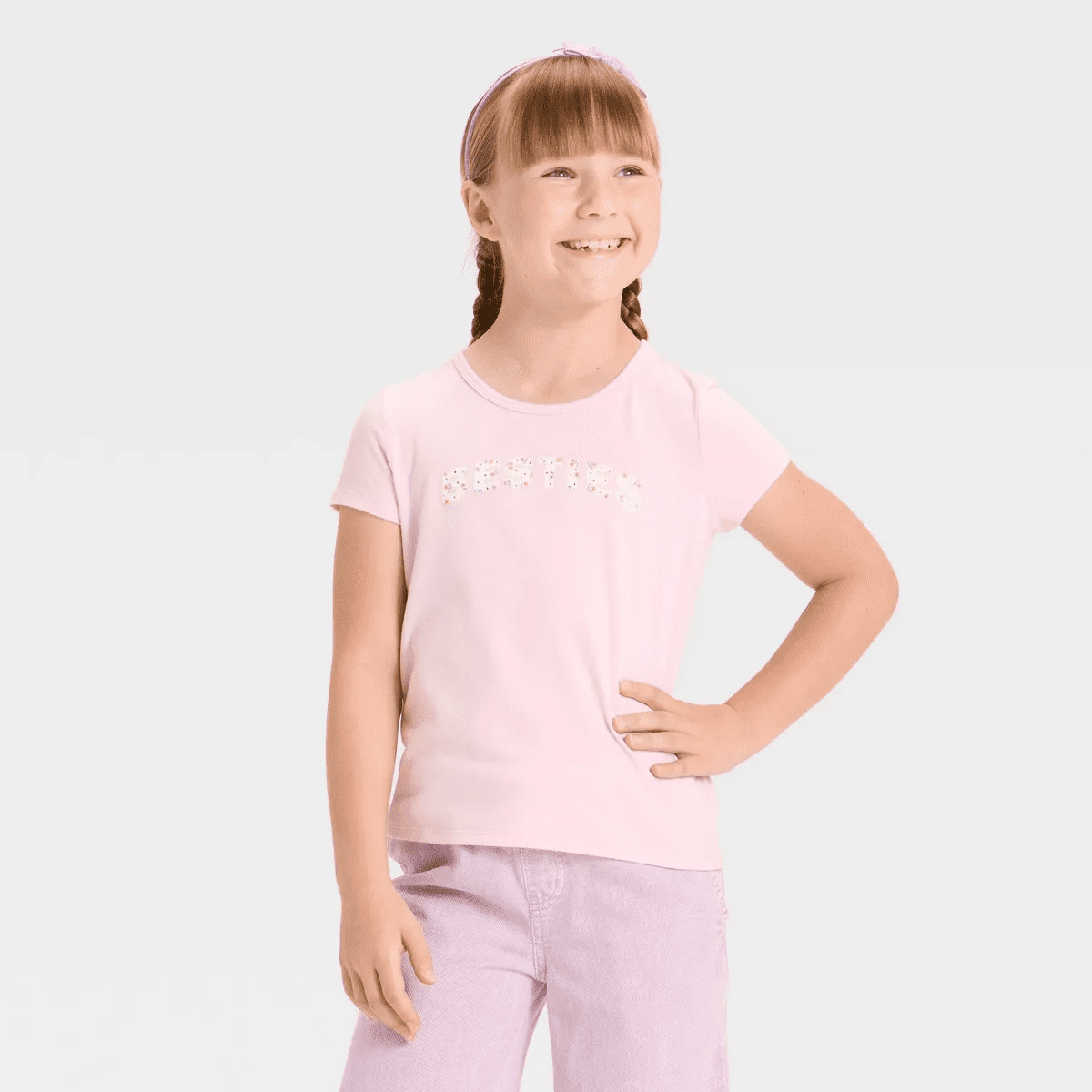 Girls' Short Sleeve Fitted Embellished T-Shirt - Cat & Jack - Image 5