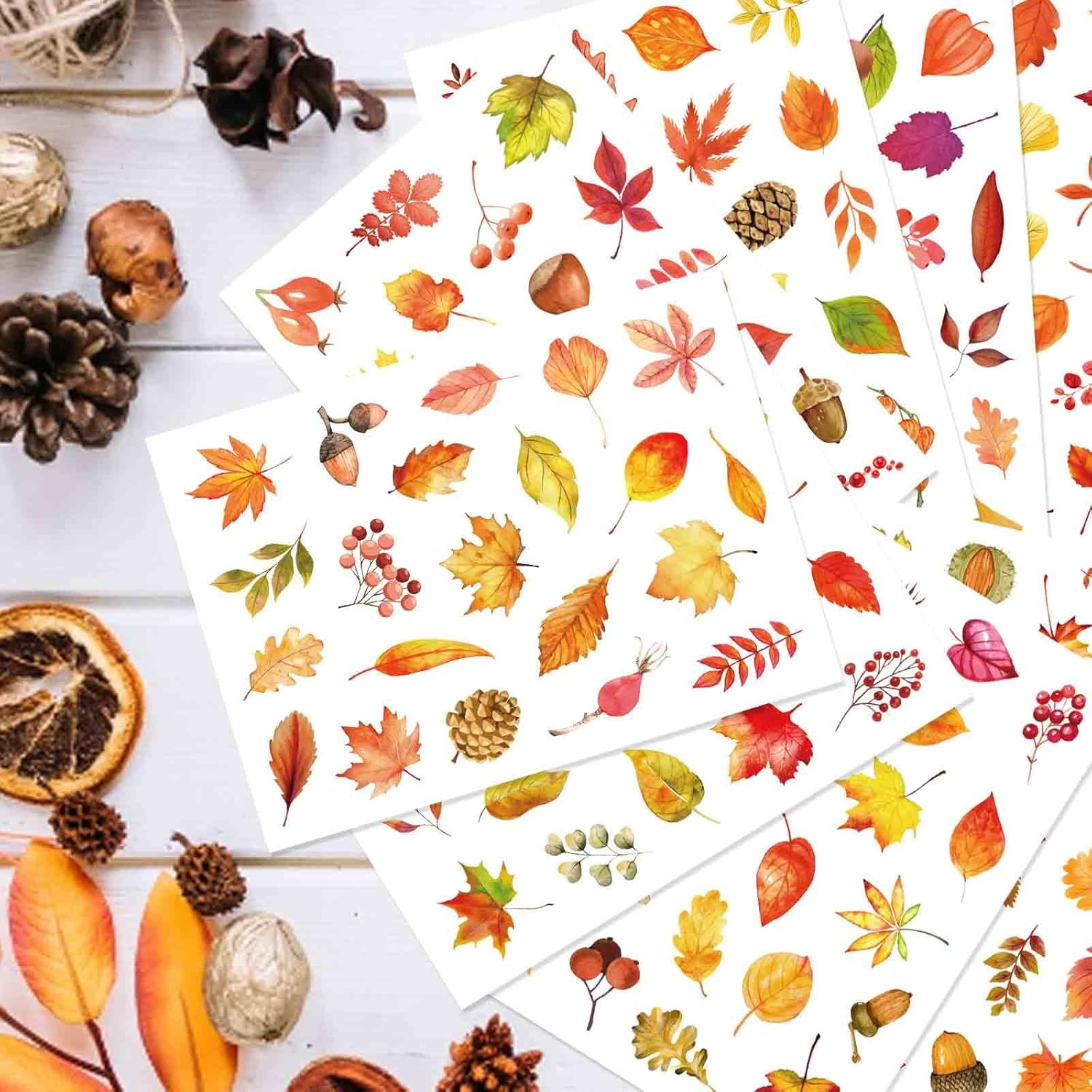 32 Sheets Fall Maple Leaves Stickers - Self Adhesive Autumn Stickers, Party Supplies for Thanksgiving, Harvest & November Decor - Image 5