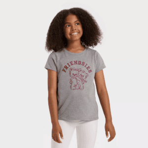 Girls' Short Sleeve Friendsies Graphic T-Shirt - Cat & Jackâ„¢ Medium Charcoal