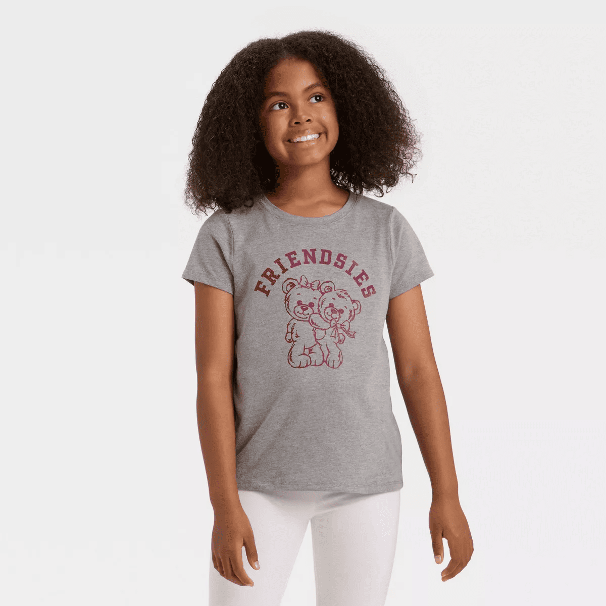 Girls' Short Sleeve Friendsies Graphic T-Shirt - Cat & Jack™ Medium Charcoal