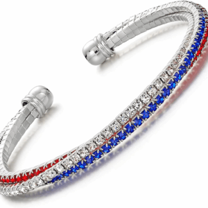 USA American Flag Bracelet Decorations Gift Red Blue White Bracelet Patriotic 4Th of July Independence Day