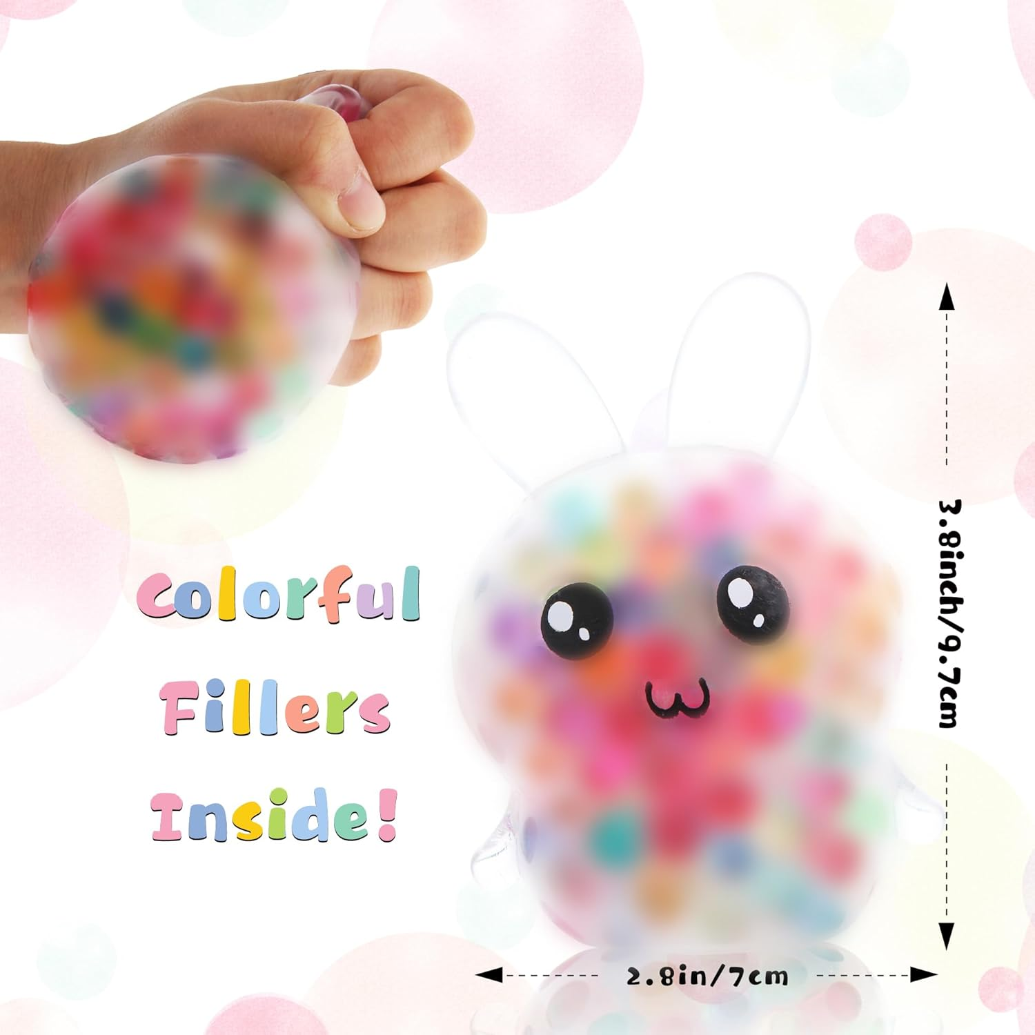 4 Pack Squishy Easter Bunny Stress Balls Toys for Adults, Stress Relief Fidget Balls to Relax, Easter Party Favor Gifts, Easter Basket Stuffers - Image 4