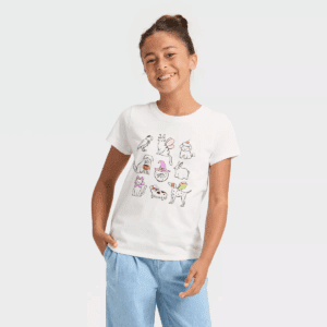 Girls' Short Sleeve Halloween Graphic T-Shirt - Cat & Jack™ - Cream