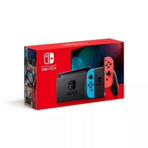 Nintendo Switch with Neon Blue and Neon Red Joy-Con