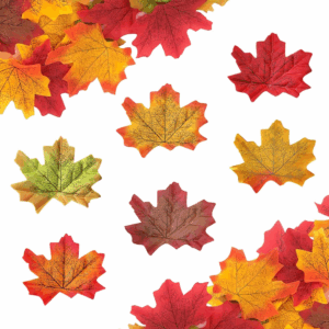 Fake Fall Maple Leaves, 300PCS Artificial Fall Leaves Faux Autumn Leaves for Wedding Party Thanksgiving Table Crafts Decorations and Fall Decor