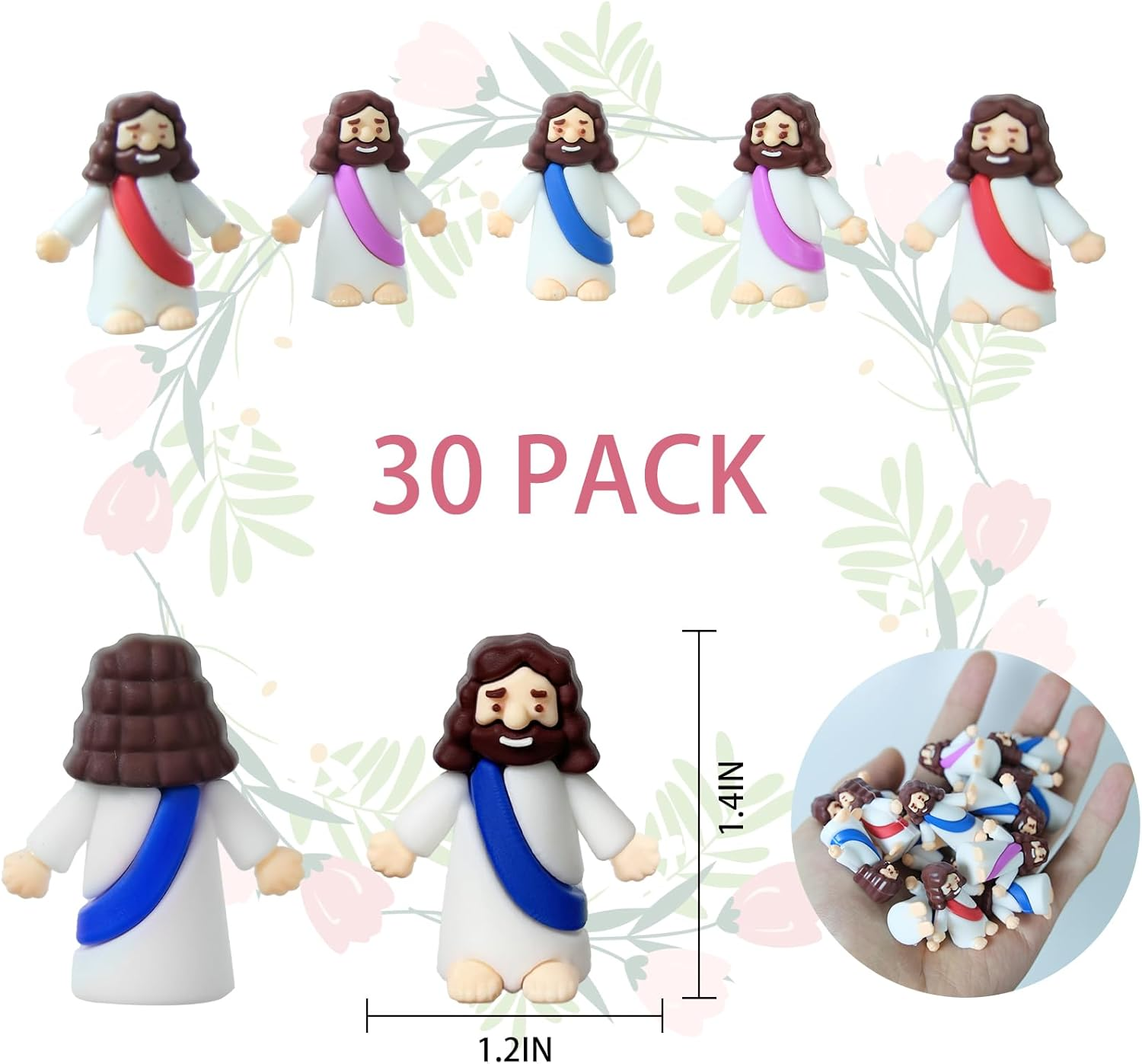 Mini Jesus Figures, Set of 30Pcs Action Figures Little Jesus Figures, Tiny Jesus Figures to Hide and Seek Religious Gifts for Easter Egg Stuffers - Image 4