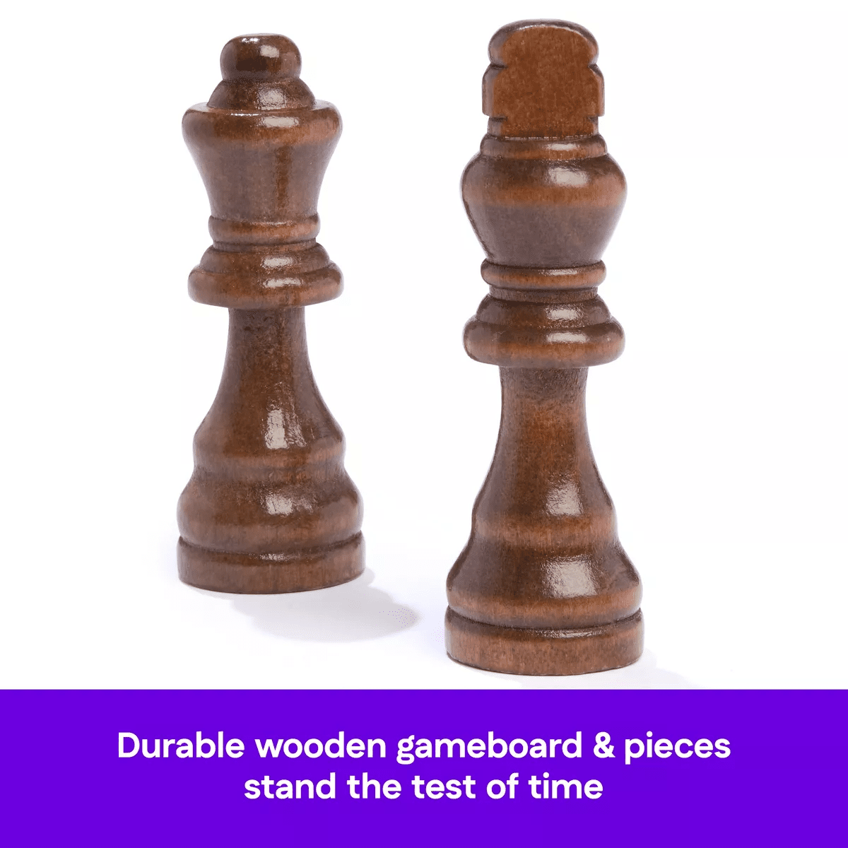 Game Gallery Wood Chess & Checkers Set - Image 4