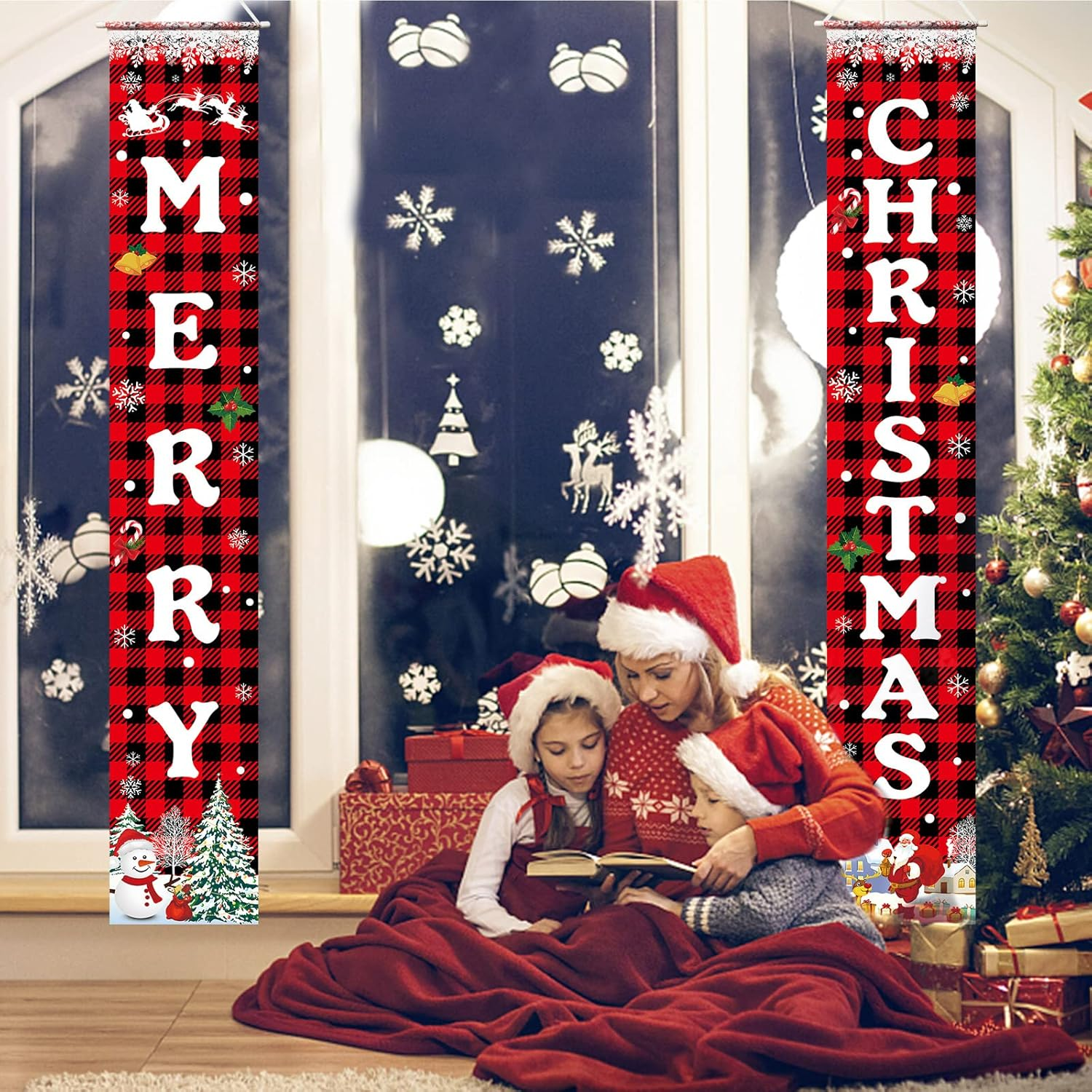Christmas Decorations Merry Christmas Banner Xmas Porch Door Sign Welcome Banner for Wall Home Party Decor Christmas Decorations Indoor Outdoor - Image 7