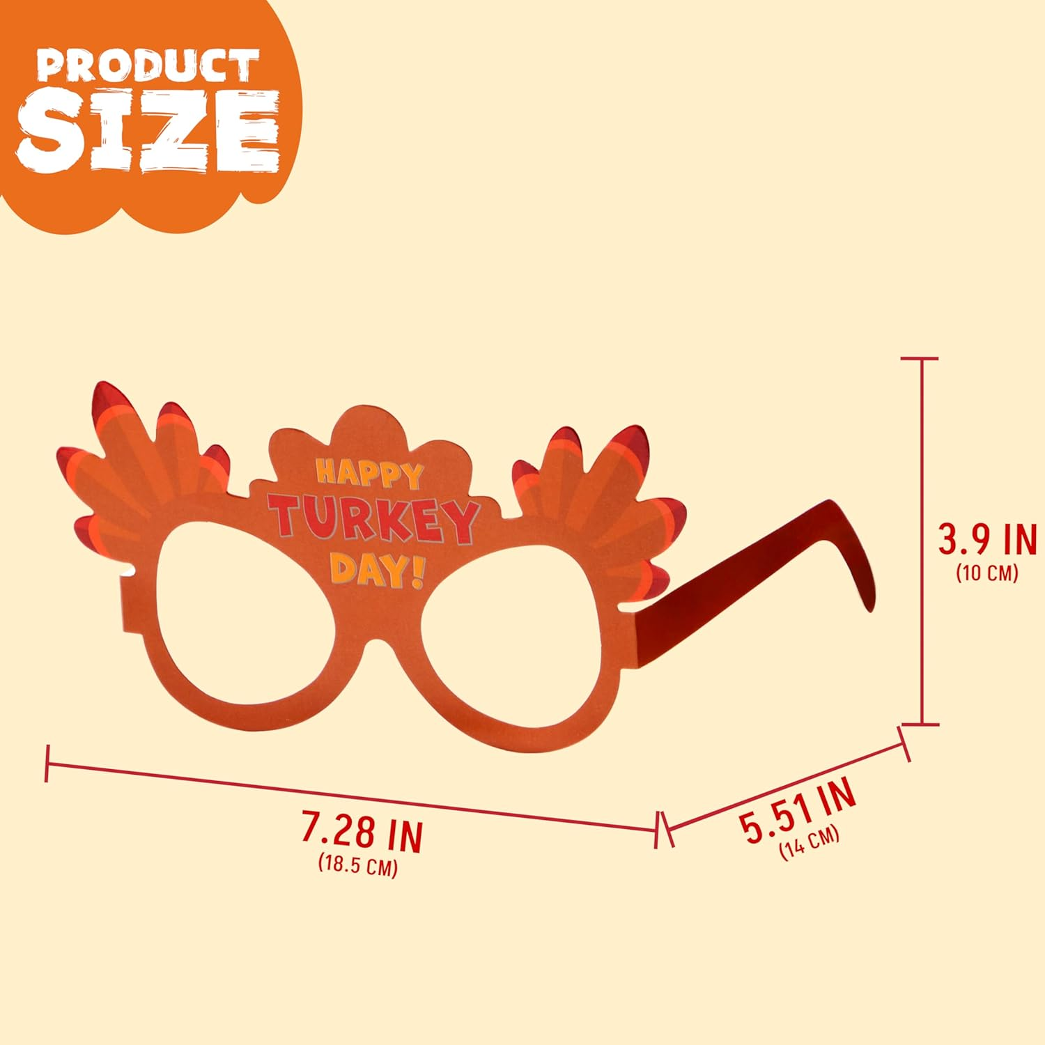 24 Pcs Thanksgiving Turkey Eyeglasses, Turkey Eyewear Frame Pumpkin Maple Leaves Photo Props for Kids Thanksgiving Harvest Party Decoration and Accessories (One Size Fits All) - Image 5