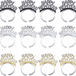 Happy New Year Headband Tiara,New Years Party Favor,New Years Eve Party Decorations 12Pcs