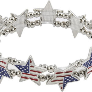 American Flag Bracelets for Women | Red White Blue Stretch Beaded Bracelets | 4Th of July Patriotic Independence Day Jewelry